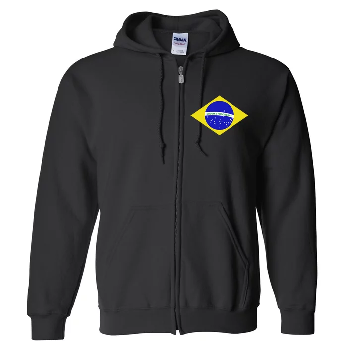 Brazilian Flag Full Zip Hoodie