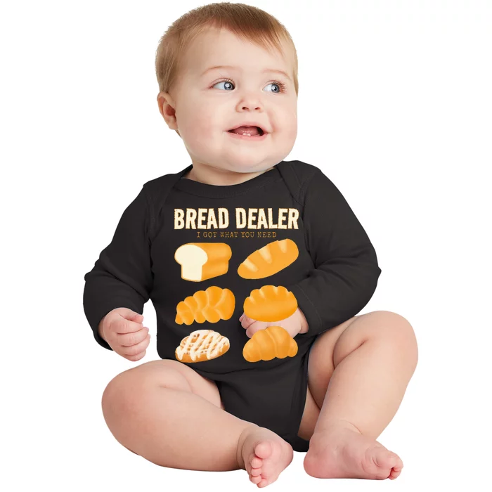 Bakery Funny Bread Baker Bread Dealer Making Dough Baking Baby Long Sleeve Bodysuit