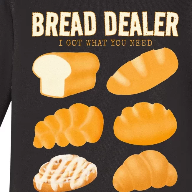 Bakery Funny Bread Baker Bread Dealer Making Dough Baking Baby Long Sleeve Bodysuit