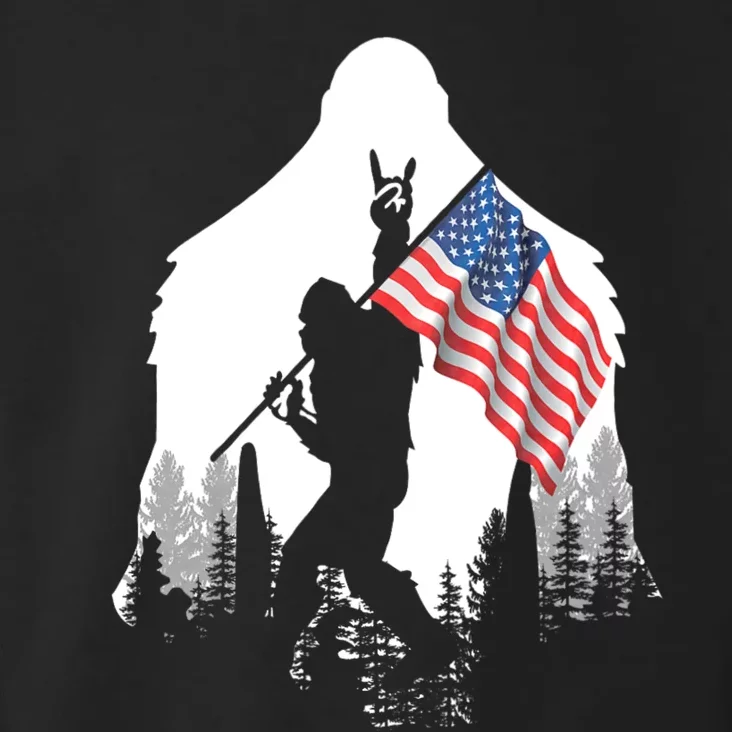 Big Foot Bigfoot Sasquatch American Flag Patriotic Toddler Hoodie