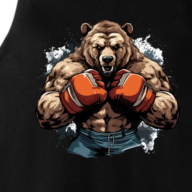 Boxing Fighter Bear Boxer Champ Mixed Martial Arts Gift Ladies Tri-Blend Wicking Tank