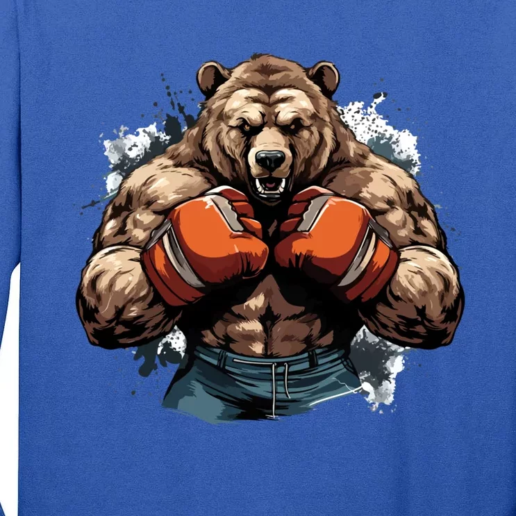 Boxing Fighter Bear Boxer Champ Mixed Martial Arts Gift Tall Long Sleeve T-Shirt