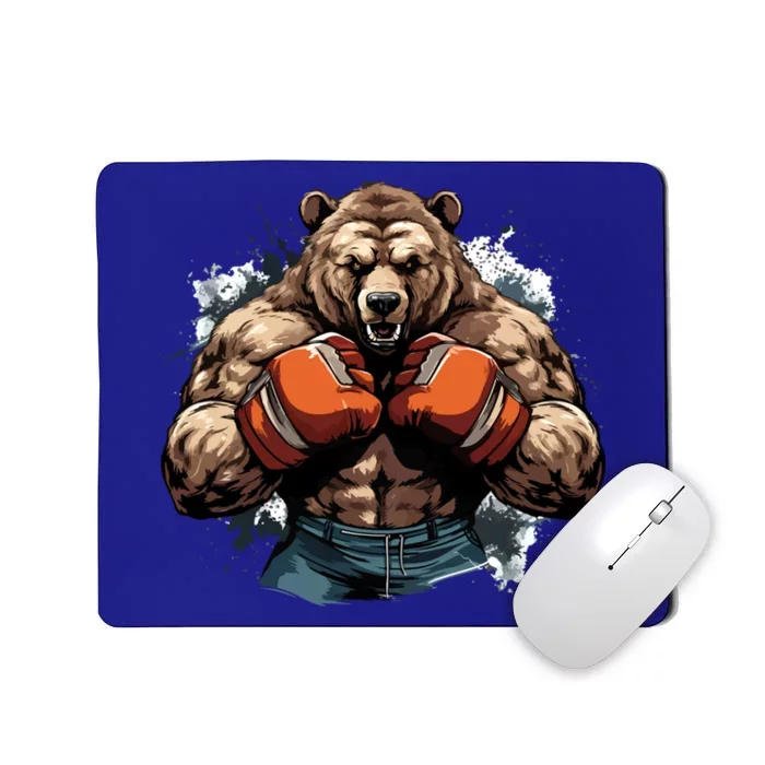 Boxing Fighter Bear Boxer Champ Mixed Martial Arts Gift Mousepad