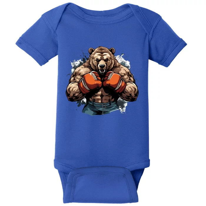 Boxing Fighter Bear Boxer Champ Mixed Martial Arts Gift Baby Bodysuit