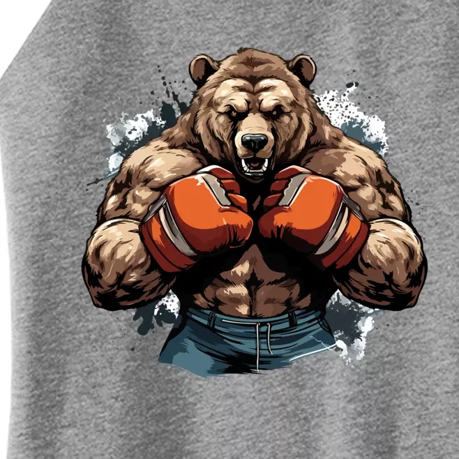 Boxing Fighter Bear Boxer Champ Mixed Martial Arts Gift Women’s Perfect Tri Rocker Tank