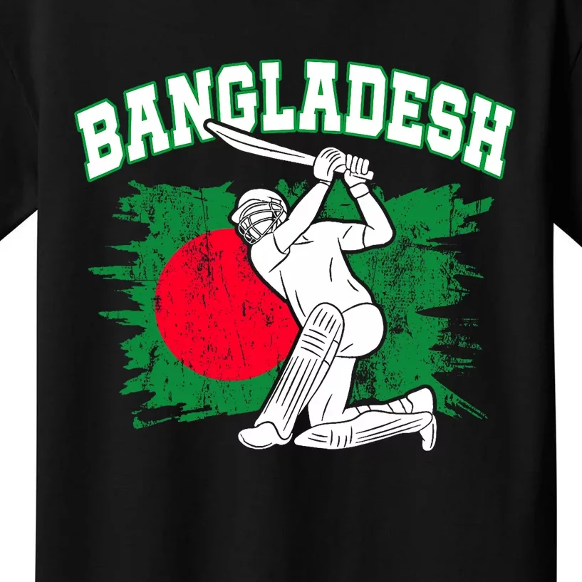 Bangladesh Flag Cricket 2024 Fans Player Coach Bangladeshi Kids T-Shirt