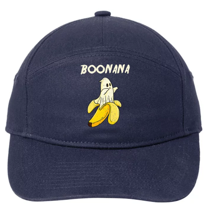 Boonana Funny Cute Banana Ghost Halloween Banana Lover Gifts 7-Panel Snapback Hat