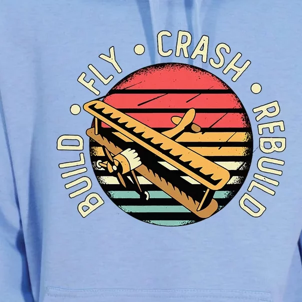 Build Fly Crash Rebuild Model Airplane Pilot Unisex Surf Hoodie