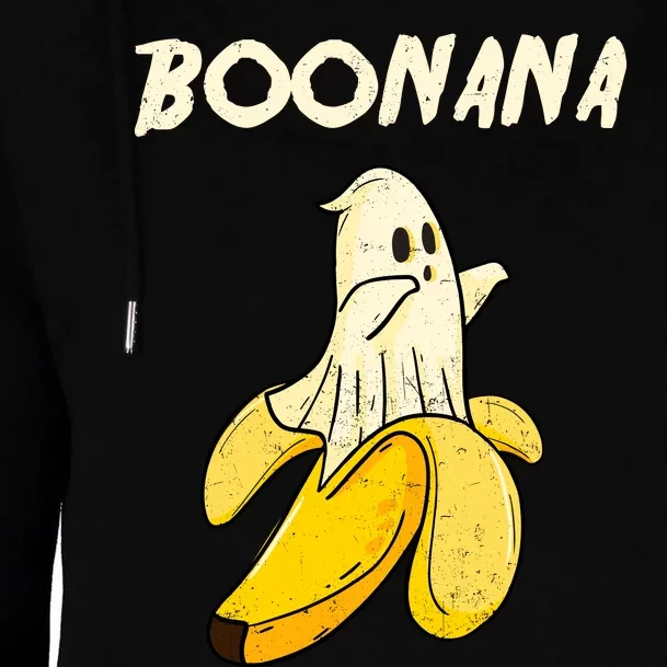 Boonana Funny Cute Banana Ghost Halloween Banana Lover Gifts Womens Funnel Neck Pullover Hood