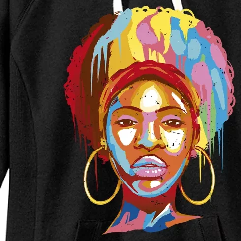 Black Female Color Drip Women's Fleece Hoodie