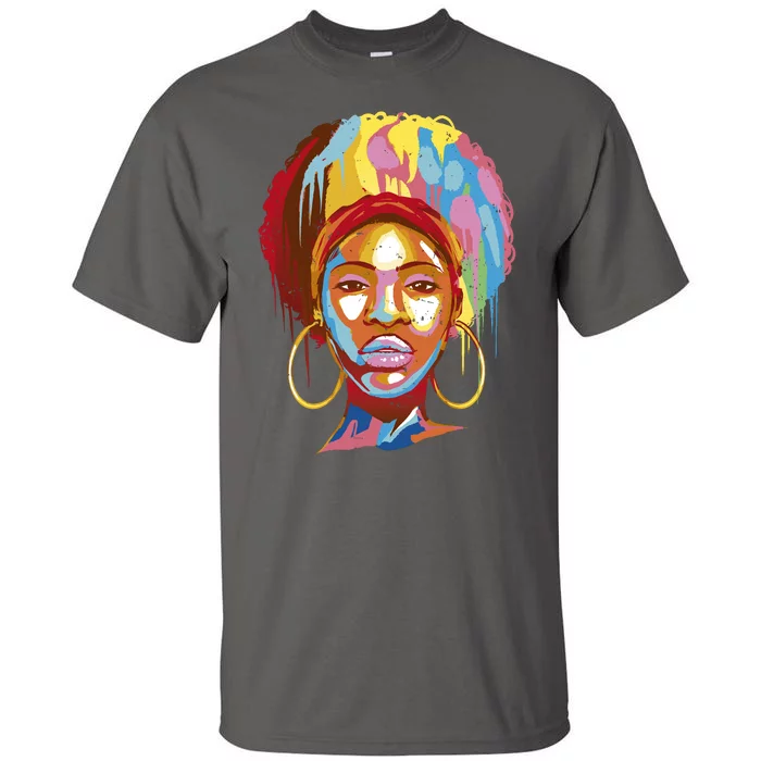 Black Female Color Drip Tall T-Shirt