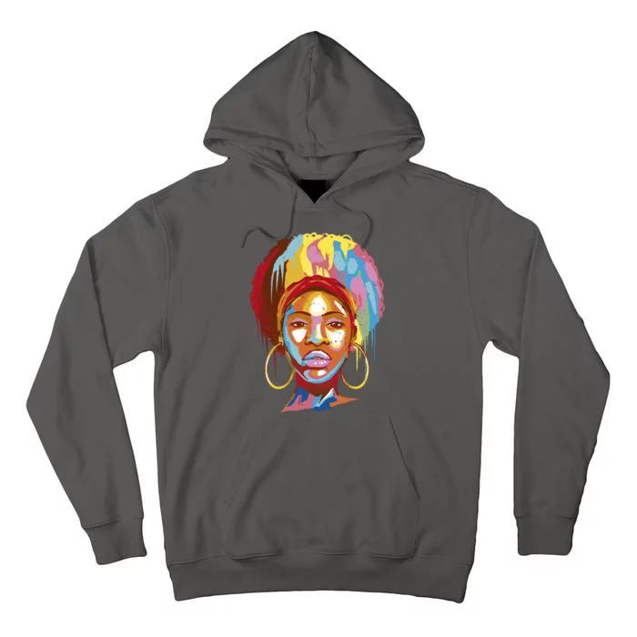 Black Female Color Drip Tall Hoodie