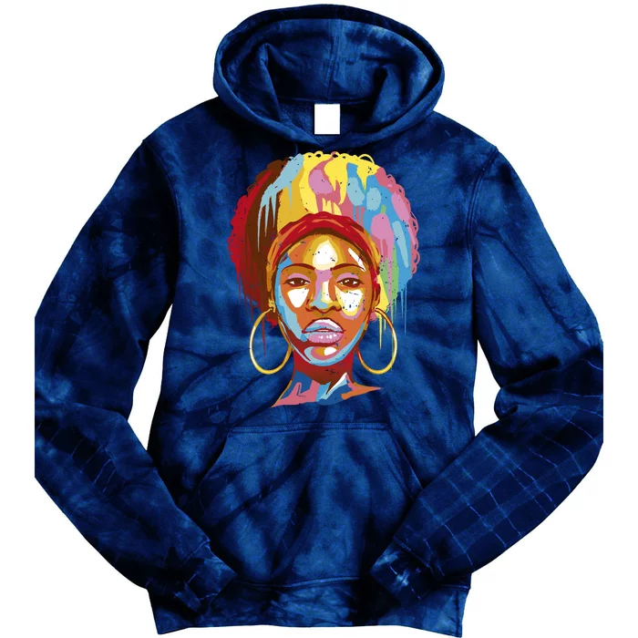 Black Female Color Drip Tie Dye Hoodie