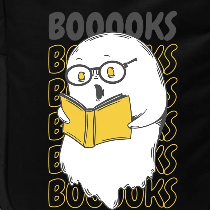 Boooks Funny Cartoon Ghost Reading Books Library Halloween Meaningful Gift Impact Tech Backpack