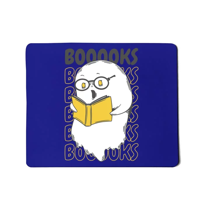 Boooks Funny Cartoon Ghost Reading Books Library Halloween Meaningful Gift Mousepad