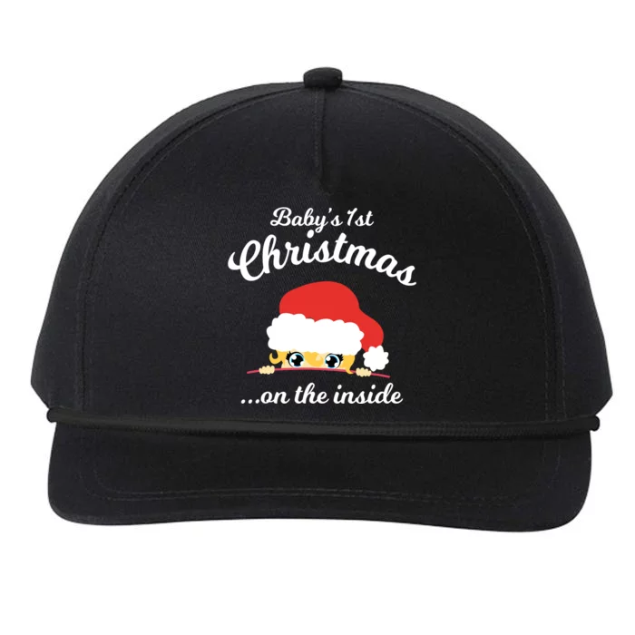 Babys First Chritsmas On The Inside Snapback Five-Panel Rope Hat