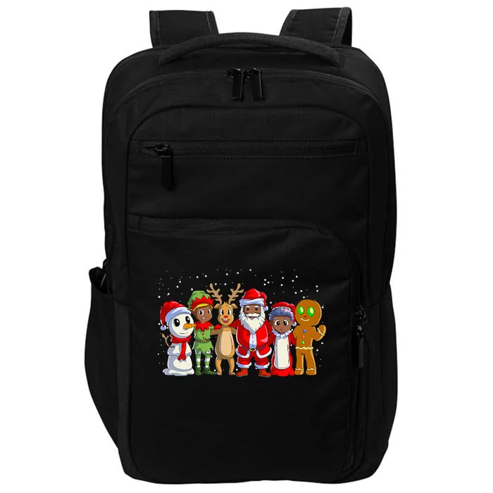 Black Family Christmas Afro African American Santa Xmas Impact Tech Backpack