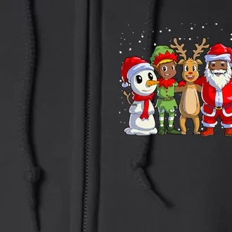 Black Family Christmas Afro African American Santa Xmas Full Zip Hoodie