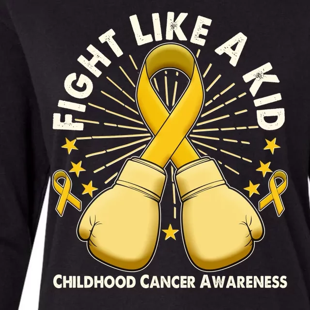 Boxing Fight Childhood Cancer Awareness Womens Cotton Relaxed Long Sleeve T-Shirt