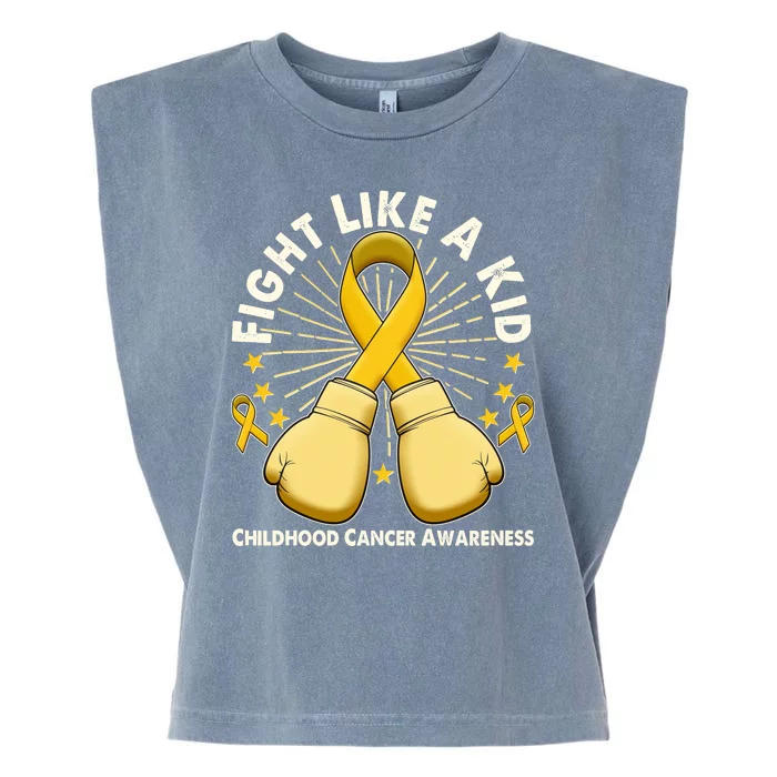 Boxing Fight Childhood Cancer Awareness Garment-Dyed Women's Muscle Tee