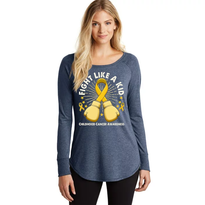 Boxing Fight Childhood Cancer Awareness Women's Perfect Tri Tunic Long Sleeve Shirt