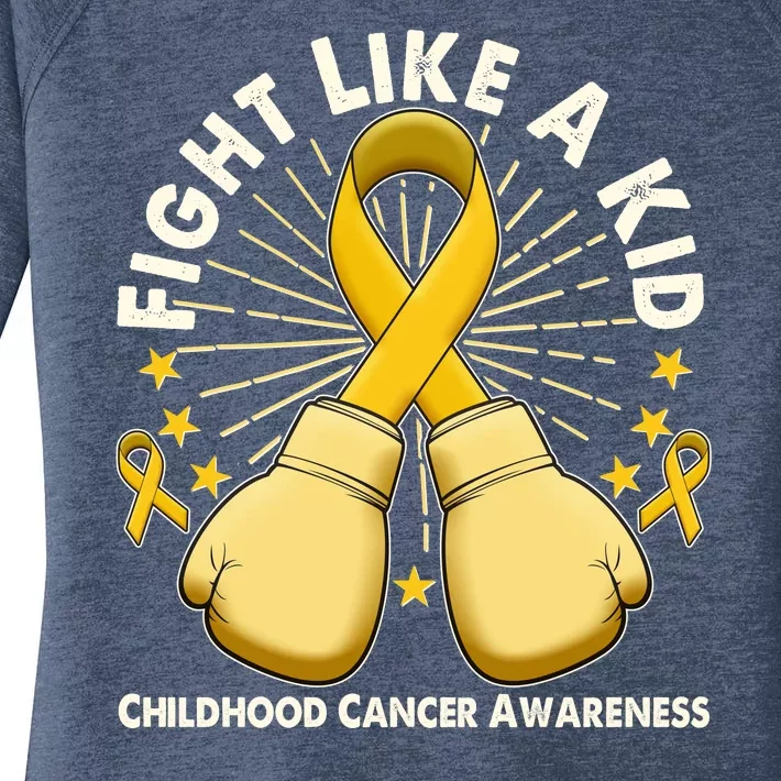 Boxing Fight Childhood Cancer Awareness Women's Perfect Tri Tunic Long Sleeve Shirt