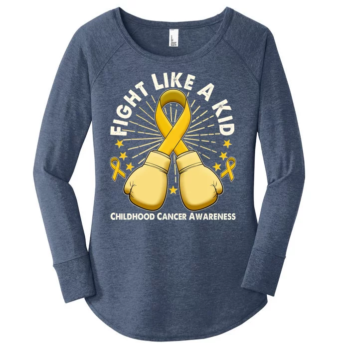 Boxing Fight Childhood Cancer Awareness Women's Perfect Tri Tunic Long Sleeve Shirt