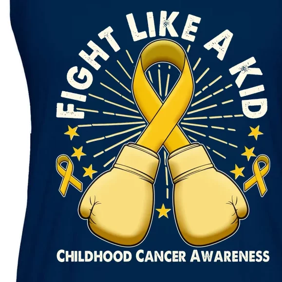 Boxing Fight Childhood Cancer Awareness Ladies Essential Flowy Tank