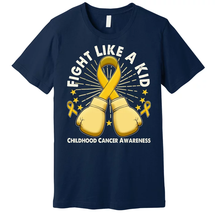 Boxing Fight Childhood Cancer Awareness Premium T-Shirt