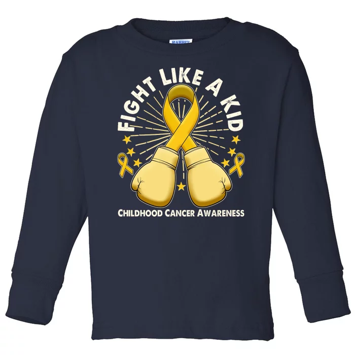 Boxing Fight Childhood Cancer Awareness Toddler Long Sleeve Shirt