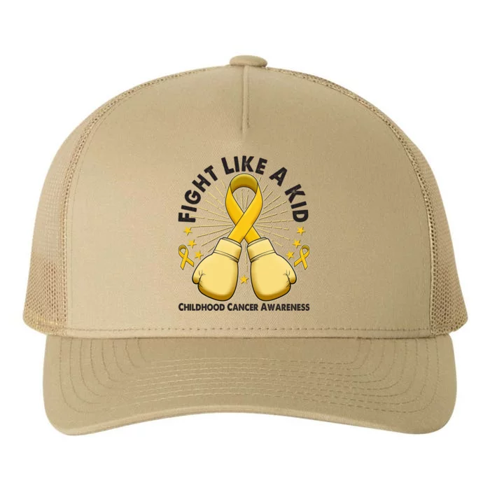 Boxing Fight Childhood Cancer Awareness Yupoong Adult 5-Panel Trucker Hat