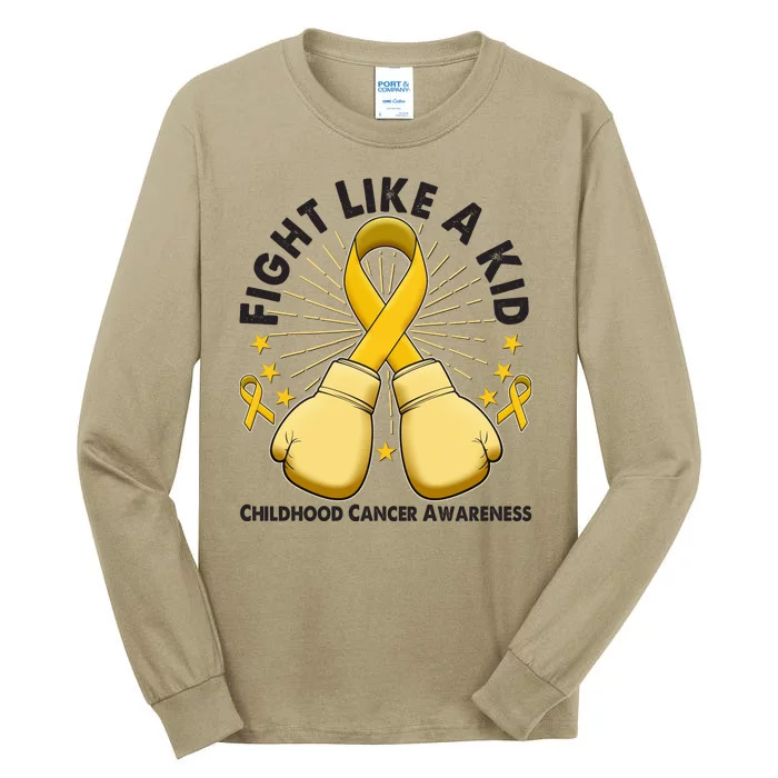 Boxing Fight Childhood Cancer Awareness Tall Long Sleeve T-Shirt