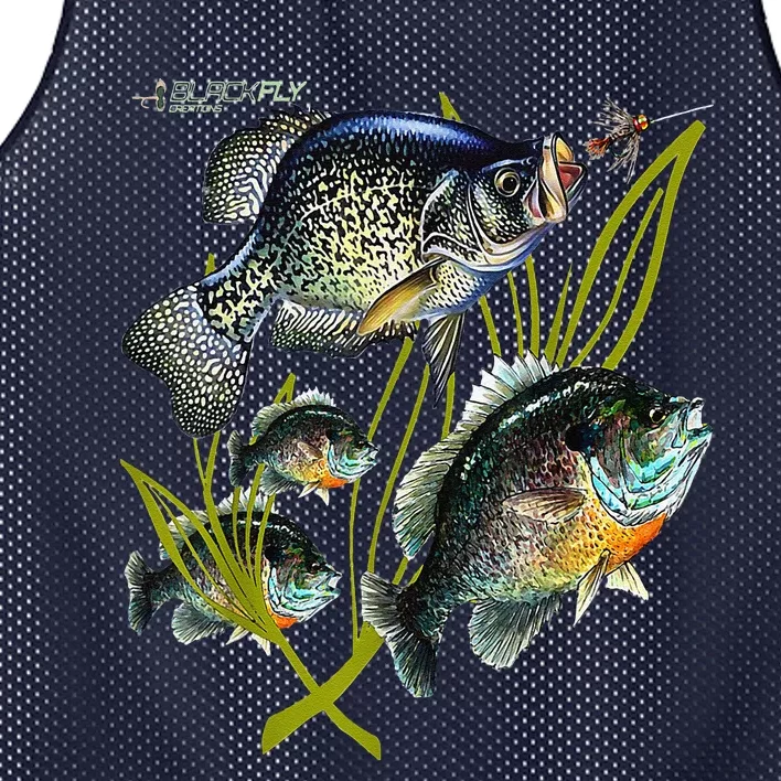 Black Fly Crappie Bluegill Fishing Panfish Flies Jig Mesh Reversible Basketball Jersey Tank