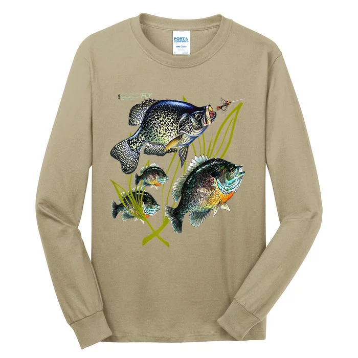 Black Fly Crappie Bluegill Fishing Panfish Flies Jig Tall Long Sleeve T-Shirt