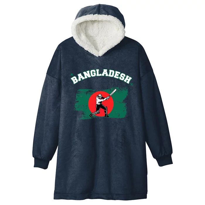 Bangladesh Flag Cricket Jersey Fans Player Hooded Wearable Blanket