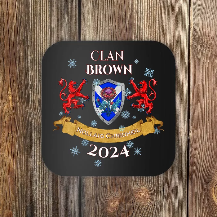 Brown Family Christmas 2024 Scottish Clan Vneck Coaster