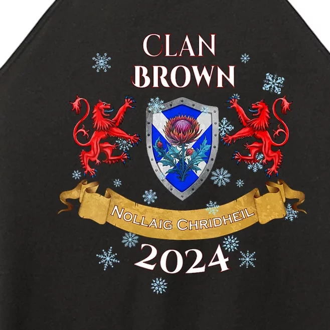 Brown Family Christmas 2024 Scottish Clan Vneck Women’s Perfect Tri Rocker Tank