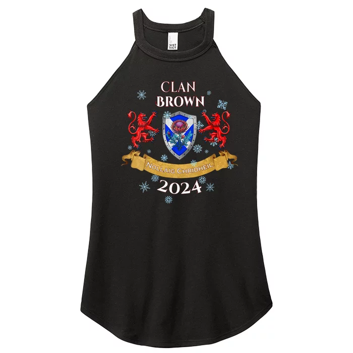 Brown Family Christmas 2024 Scottish Clan Vneck Women’s Perfect Tri Rocker Tank