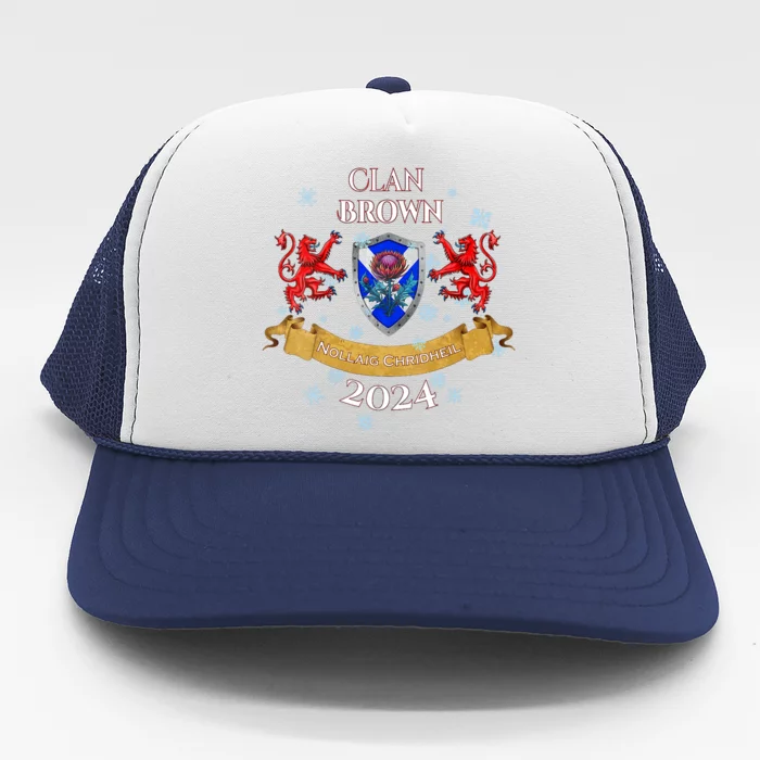 Brown Family Christmas 2024 Scottish Clan Vneck Trucker Hat