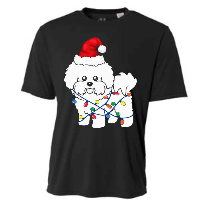 Bichon Frise Christmas Light Funny Dog Lover Gift Cooling Performance Crew T-Shirt