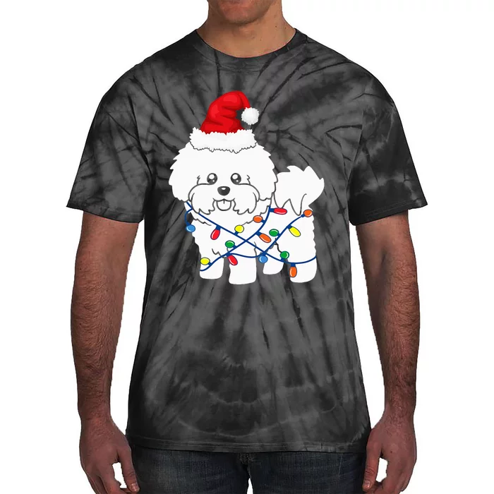 Bichon Frise Christmas Light Funny Dog Lover Gift Tie-Dye T-Shirt