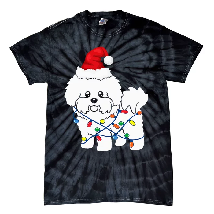 Bichon Frise Christmas Light Funny Dog Lover Gift Tie-Dye T-Shirt