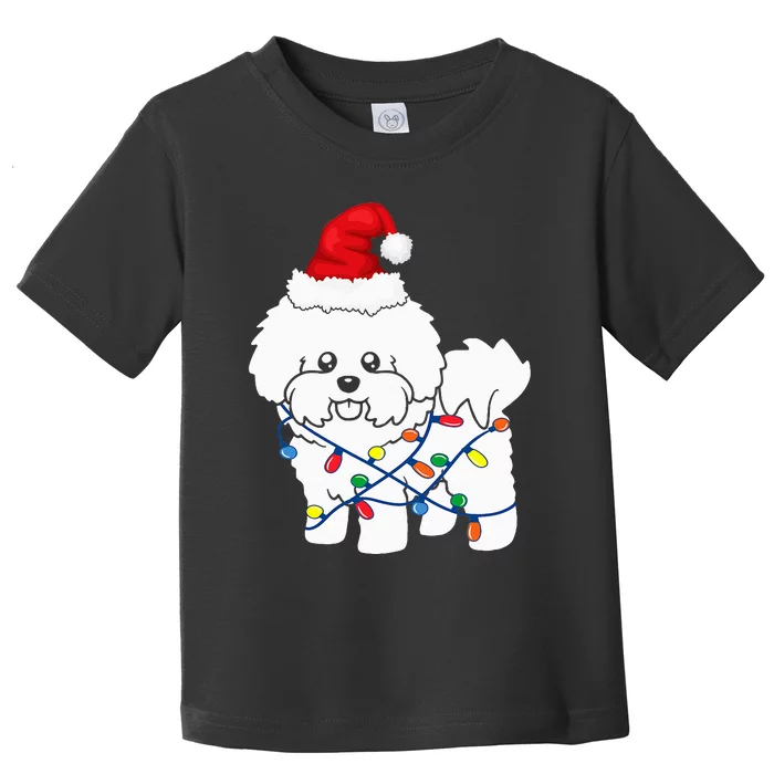 Bichon Frise Christmas Light Funny Dog Lover Gift Toddler T-Shirt