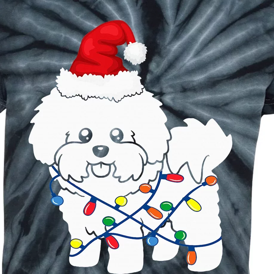 Bichon Frise Christmas Light Funny Dog Lover Gift Kids Tie-Dye T-Shirt