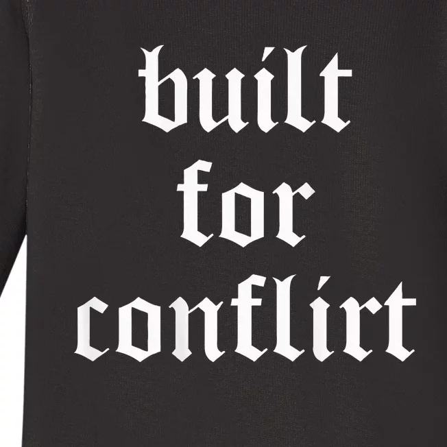 Built For Conflict Funny Gym Workout Lovers Baby Long Sleeve Bodysuit