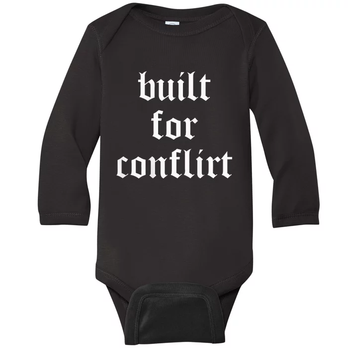 Built For Conflict Funny Gym Workout Lovers Baby Long Sleeve Bodysuit