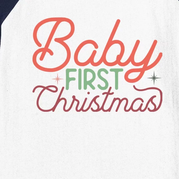 Baby First Christmas Baseball Sleeve Shirt