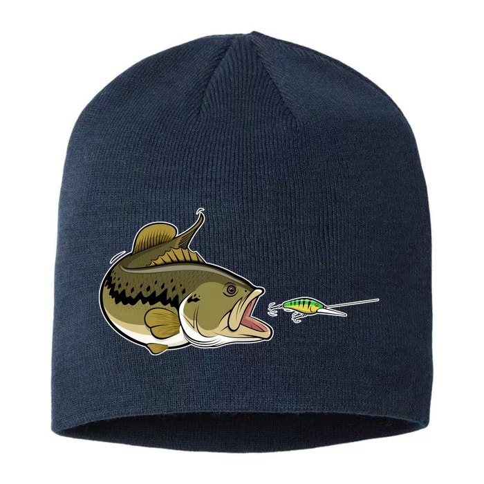 Bass Fish Chasing Lure Hook Fishing Fan 8 1/2in Sustainable Knit Beanie