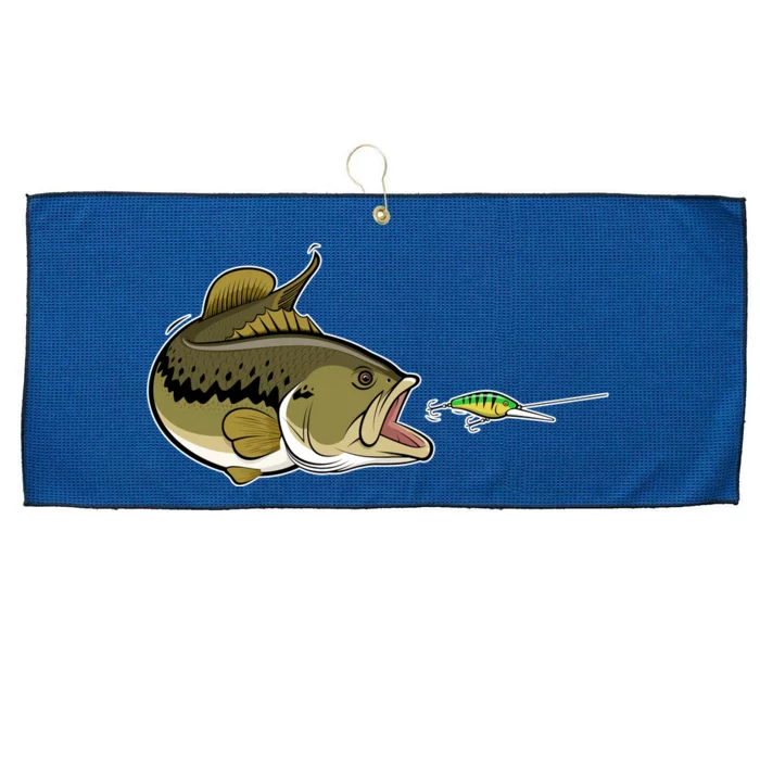 Bass Fish Chasing Lure Hook Fishing Fan Large Microfiber Waffle Golf Towel