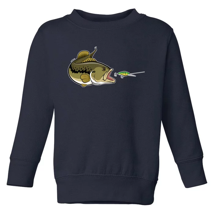 Bass Fish Chasing Lure Hook Fishing Fan Toddler Sweatshirt